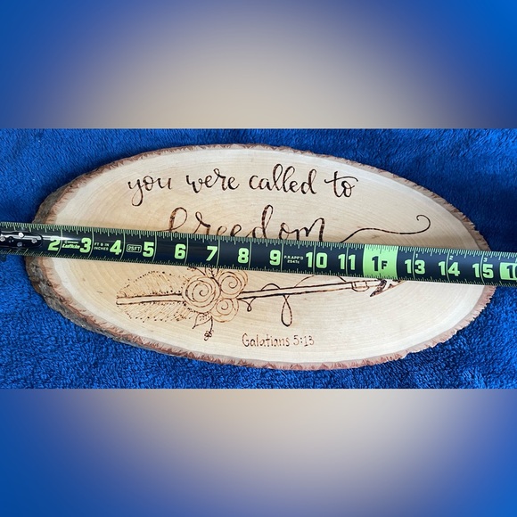“You Were Called To Freedom” By Wood Burning Beauty Natural Wood Pyrography Art - Picture 4 of 4